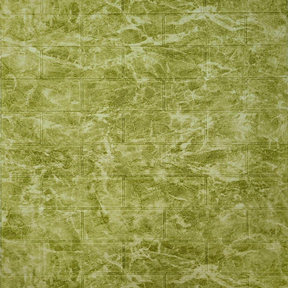 3д панель для декору стін Зелений Мармур самоклеючі 3d панелі декоративні ПВХ під цеглу 700x770x5 мм (69)