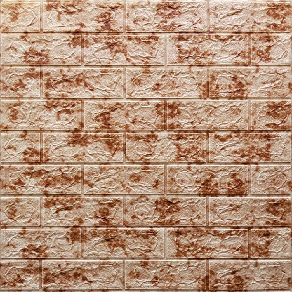 3д панель стінова декоративна цегла Червоний Мармур самоклеючі 3d панелі для стін 700x770x5 мм (63)