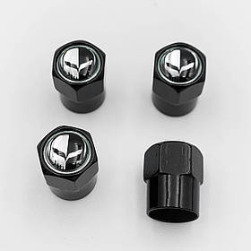Захисні ковпачки на ніпеля Racing Skull Corvette (Череп ч/б) 4 шт Чорні