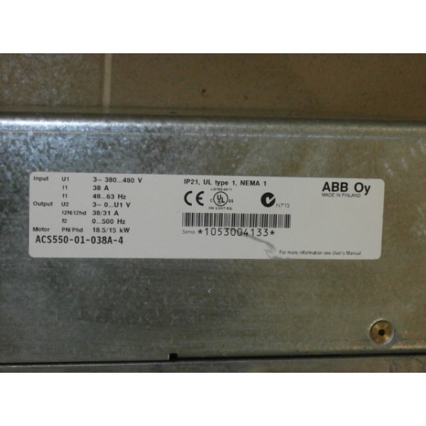 Частотный преобразователь ABB, 15 кВт, 3-фазный, ACS550-01-038A-4. Употребляемый. - фото 2 - id-p1453224579