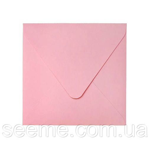 Конверт 105x105 мм, колір рожевий, КОМПЛЕКТ 10 шт., фото 1