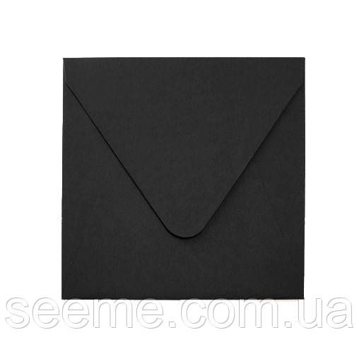 Конверт 140x140 мм, колір чорний, КОМПЛЕКТ 10 шт.