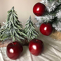 Новогодние украшения Яблоки, набор 4шт*8,5 см