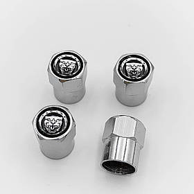 Захисні ковпачки на ніпеля JAGUAR (Ягуар) 4 шт Класик Хром