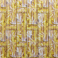 3д панель Бамбукова кладка Жовта самоклеючі пластикові 3d панелі під бамбук 700x700x8мм (56)