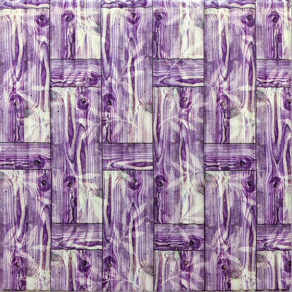 3д панель декоративна Бамбукова кладка Фіолет (самоклеючі пластикові панелі 3d під бамбук) 700x700x8 мм