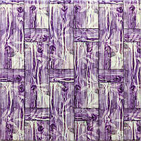 3д панель декоративна Бамбукова кладка Фіолет (самоклеючі пластикові панелі 3d під бамбук) 700x700x8 мм