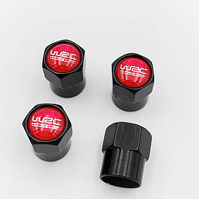 Захисні ковпачки на ніпеля WRC (ОЗ) 4 шт Червоний фон Чорні