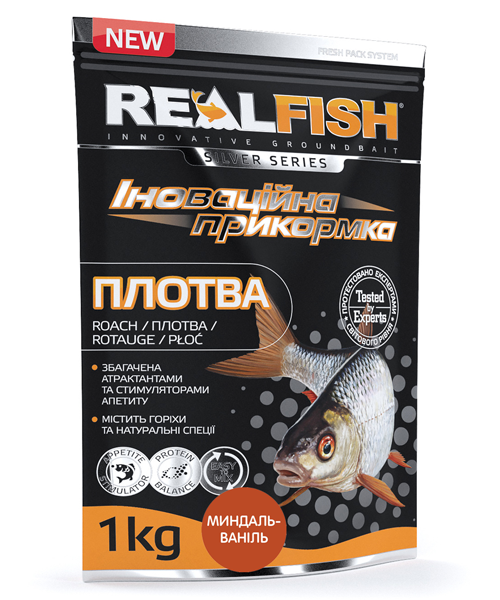 Прикормка RealFish Плотва Мигдаль-Ваніль 1кг