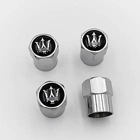 Захисні ковпачки на ніпеля Maserati (Мазераті) 4 шт Хром