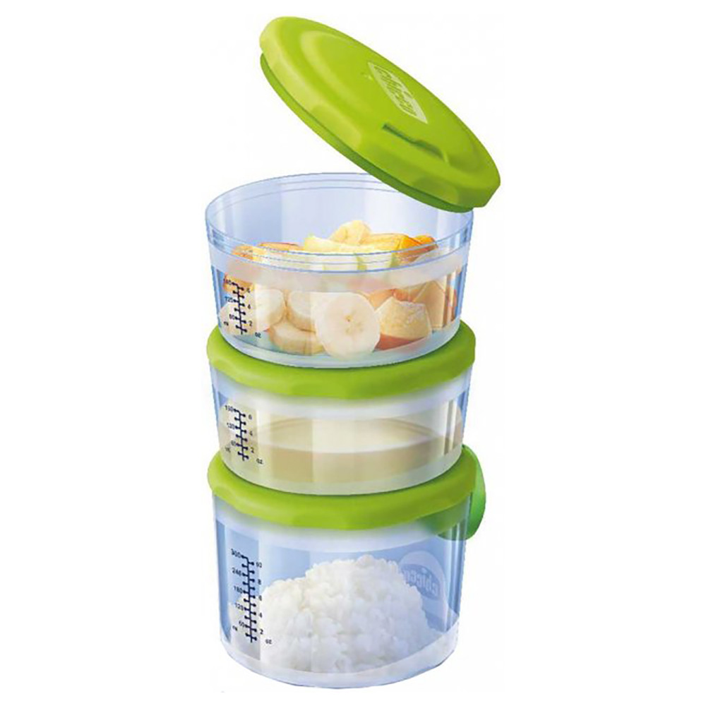 Набір контейнерів для їжі зелений Chicco Easy Meal 3 шт. (8058664052233)