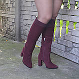 Замшеві чоботи на високих підборах, фото 4