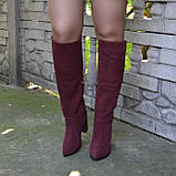 Замшеві чоботи на високих підборах, фото 3