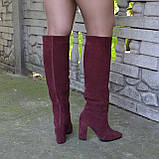 Замшеві чоботи на високих підборах, фото 6
