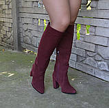 Замшеві чоботи на високих підборах, фото 2