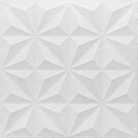 Стельова панель біла Сніжинки 116 ПВХ 3Д самоклеюча м'яка для стелі 700*700*5 мм (116)