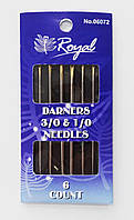 Голки ROYAL №06072 3/0&1/0 6шт золоті вушка для штопання