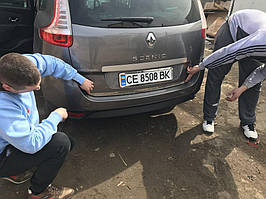 Renault Grande Scenic Крайка багажника OmsaLine TMR Накладки на кришку багажника Рено Гранд Зціджувач