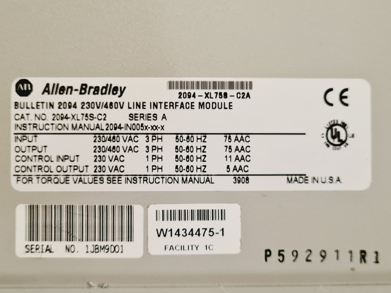 Allen Bradley 2094-XL758-C2A. Линейный интерфейсный модуль. Питательный - фото 2 - id-p1453228152