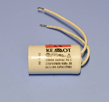 Конденсатор CBB-60 3.75µF 450VAC ±5% виводи 29*54мм Kemot URZ3128