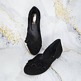 Замшеві балетки з рюшем. Натуральна шкіра, фото 4