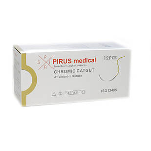 Хромований кетгут (Chromic catgut), 4/0 19мм 1/2, Pirus medikal