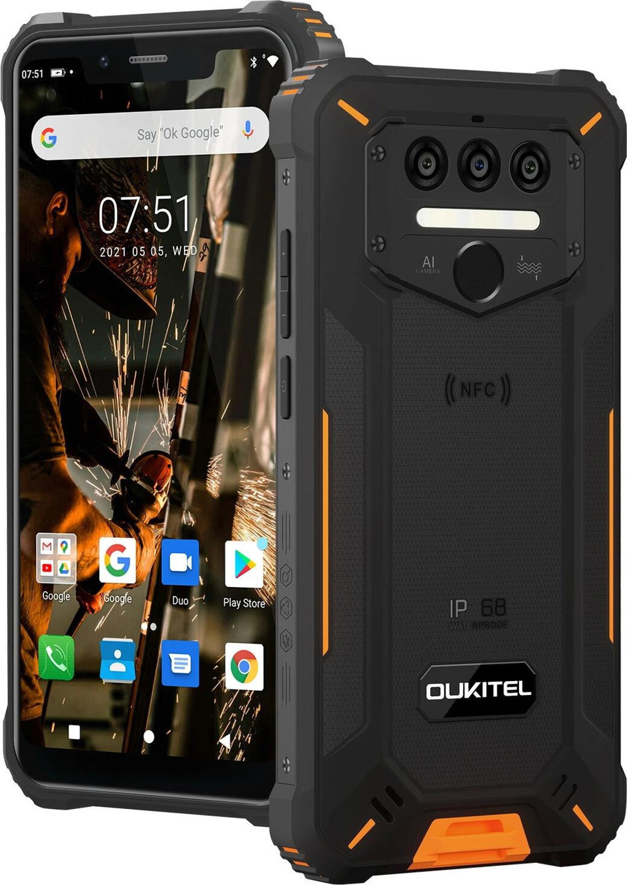 Защищенный смартфон Oukitel WP9 6/128GB Orange противоударный  водонепроницаемый телефон (ID#1453299568), купить на Prom.ua