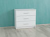 Гарний білий комод для речей на 3 шухляди у вітальню / спальню Opendoors Тумба приліжкова універсальна, фото 2