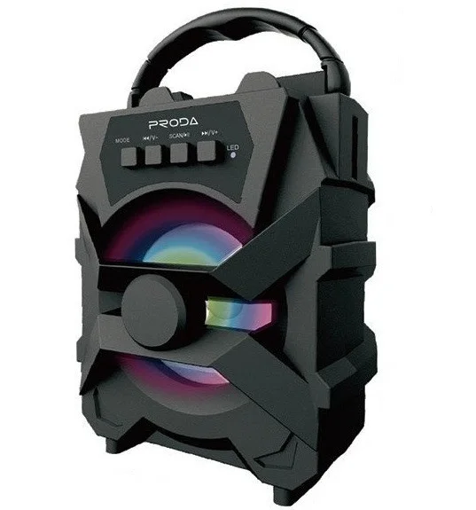 Портативна бездротова Bluetooth колонка PRODA Xunshen PD-S500 |AUX, SD-card, Bluetooth, FM, USB| Чорний