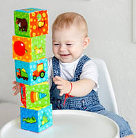Набор мягких детских кубиков Мой маленький мир Развивающие кубики для малышей МС 090601-01
