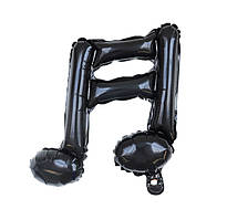 Фольгована куля нота подвійна чорна 46х44 см (Китай)