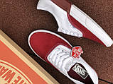Чоловічі кеди, кросівки Vans стильні молодіжні білі червоні, фото 5
