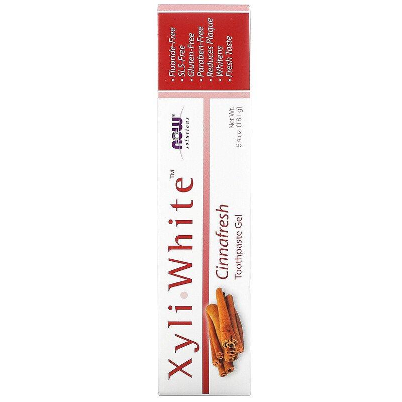 Now Foods, Освіжаючий зубний гель-паста Xyliwhite, кориця (181 г)