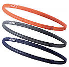 Пов'язки на голову Nike комплект 3 шт. сірий/обсидіан/жовтогарячий, фото 2