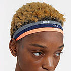 Пов'язки на голову Nike комплект 3 шт. сірий/обсидіан/жовтогарячий, фото 4