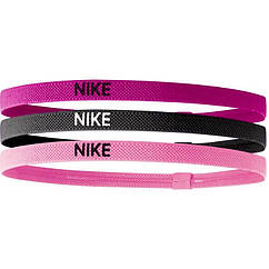 Пов'язки Nike на голову 3 шт. чорна/пудрова/рожева