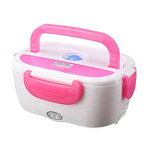 Ланчбокс із підігрівом від мережі 220V електричний Рожевий 194198, фото 1