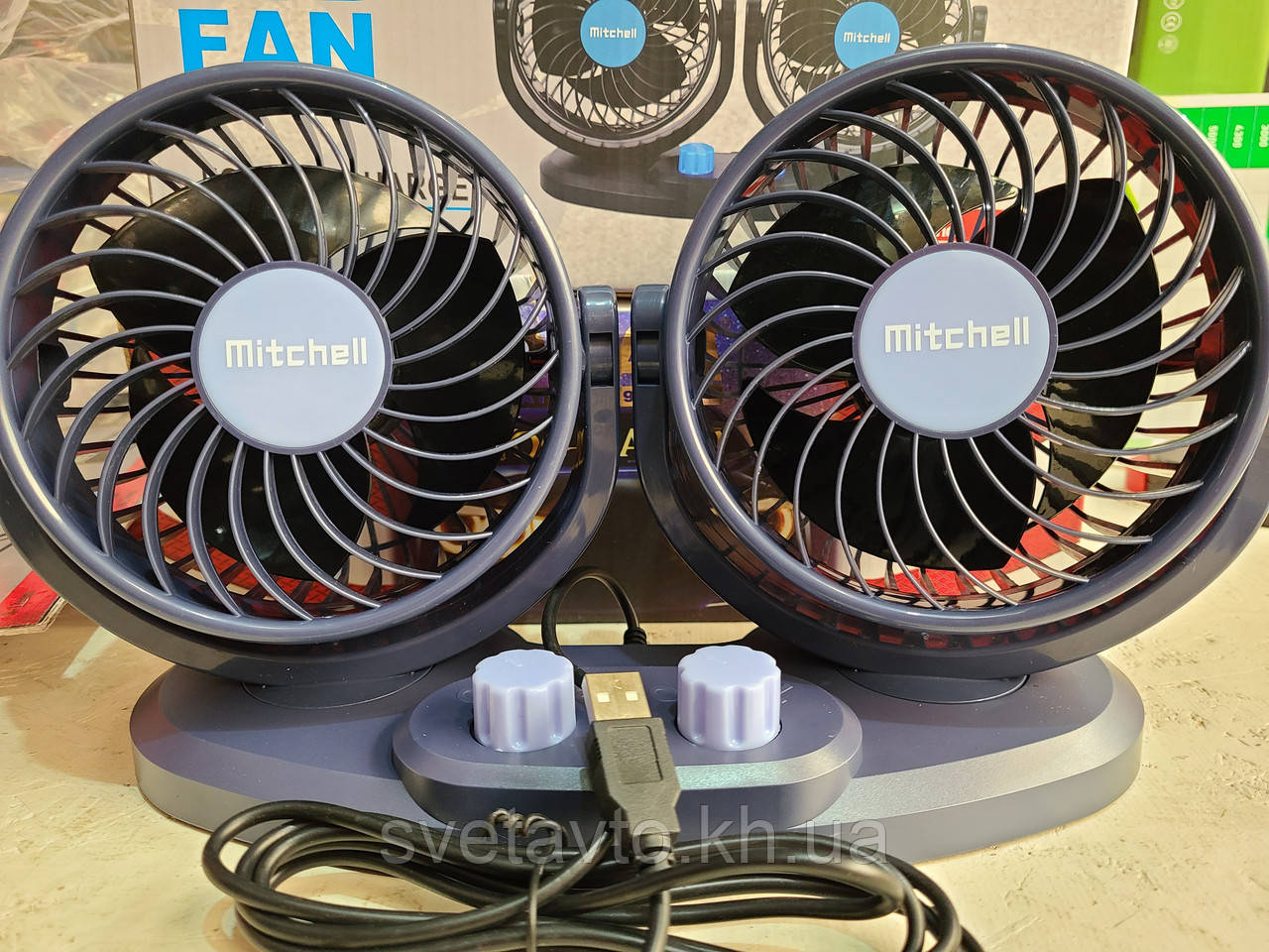 Вентилятор в Салон Автомобиля от USB Mitchell 5V 6W, Двойной — Купить ...