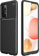 Чехол накладка Autofocus Carbon Samsung Galaxy A72 A725 Черный
