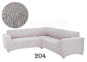 Чохол на диван кутовий жакардовий без оборки, рюшів Venera молочний (багато кольорів)