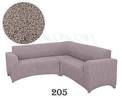 Чохол на диван кутовий жакардовий без оборки, рюшів Venera какао (багато кольорів)