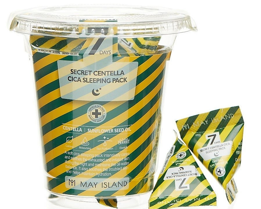 Заспокійлива нічна маска з центеллою May Island 7 Days Secret Centella Cica Sleeping Pack 5 г