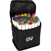 Набор двухсторонних маркеров BV800-40 цветов для рисования (круглый+скошен.) квадратный в сумке