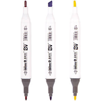 Набір двосторонніх маркерів BV800-48 кольорів для малювання (круглий + скісний.) квадратний у сумці, фото 2
