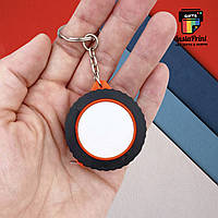Брелок-рулетка односторонній червоний + друк фото/малюнок/лап/текст