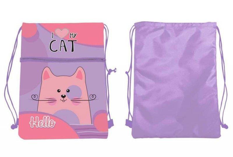 Сумка-мішок для взуття та одягу для дівчинки Funny cats 43*31,5см