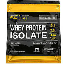 Ізолят сироваткового протеїну California GOLD Nutrition, SPORT "Whey Protein Isolate" без смаку (2270 г)