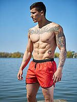 Плавательные шорты мужские пляжные, стильные красные шорты для купания, мужские купальные плавки и шорты - XXL