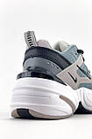 Жіночі кросівки Nike M2K Tekno Grey, сірі шкіряні кросівки найк м2к текно, фото 6