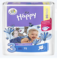 Детские подгузники Happy Bella midi 3 (5-9)кг 72шт Белла Хеппи